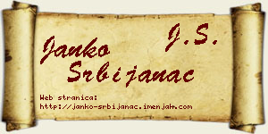 Janko Srbijanac vizit kartica